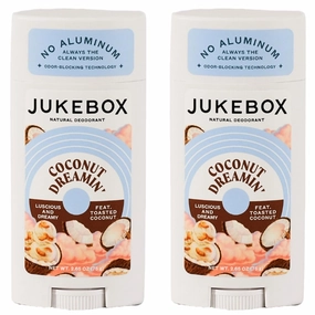 JUKEBOX Natural Deodorant for Women–Coconut Dreamin'–Aluminum-Free, No Baking Soda, No Harsh Chemicals, Odor Blocking Technology, Toasted Coconut,Sweet Spice,Citrus-a Dr. Squatch Brand-2.65oz, 2 Pack