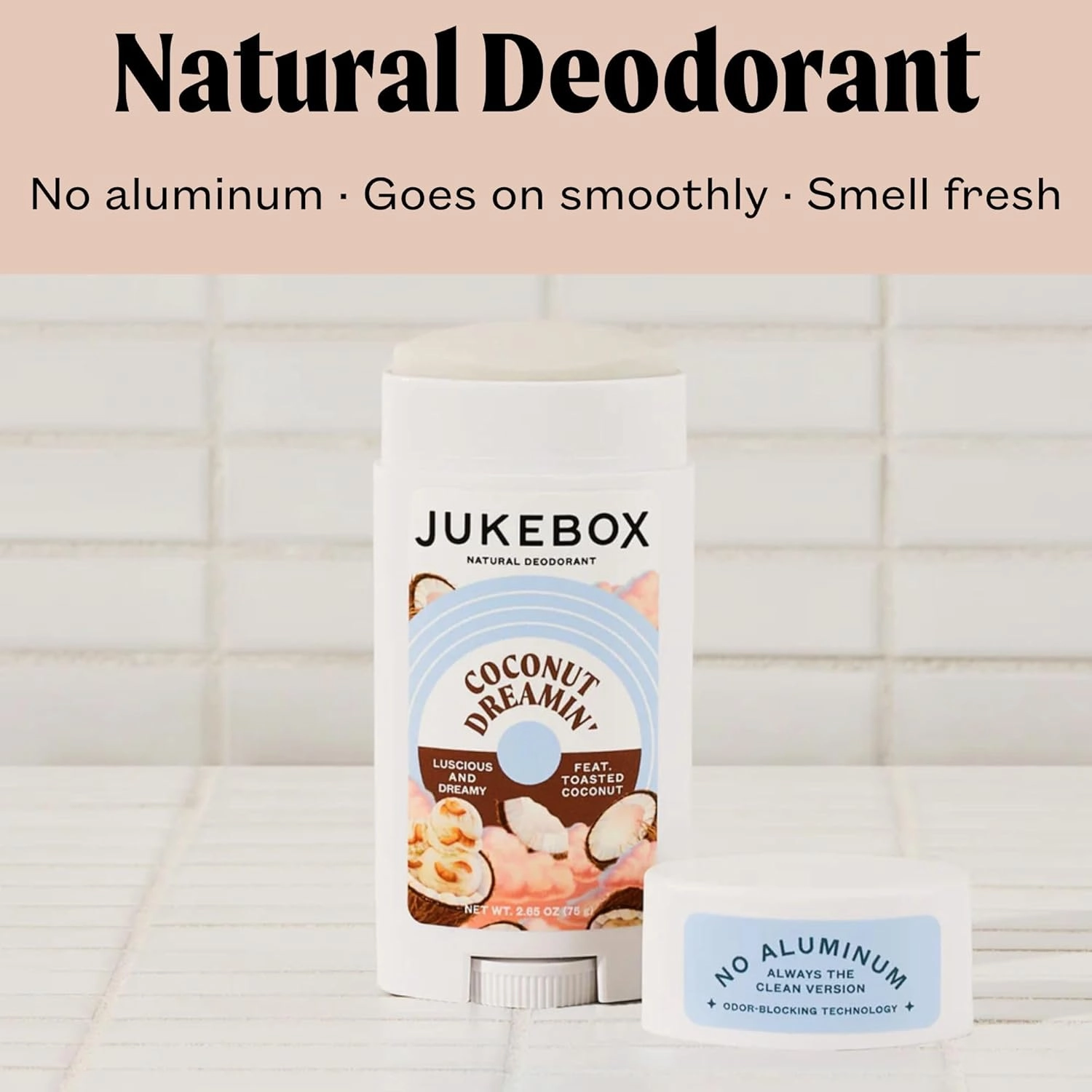 JUKEBOX Natural Deodorant for Women–Coconut Dreamin'–Aluminum-Free, No Baking Soda, No Harsh Chemicals, Odor Blocking Technology, Toasted Coconut,Sweet Spice,Citrus-a Dr. Squatch Brand-2.65oz, 2 Pack