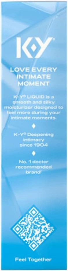 K-Y Liquid Classic Water-Based Body Friendly Formula 2.4 Fl Oz Personal Lubricant for Wetter Sex for Men, Women and Couples & Safe to Use with Latex Condoms (2 Pack)