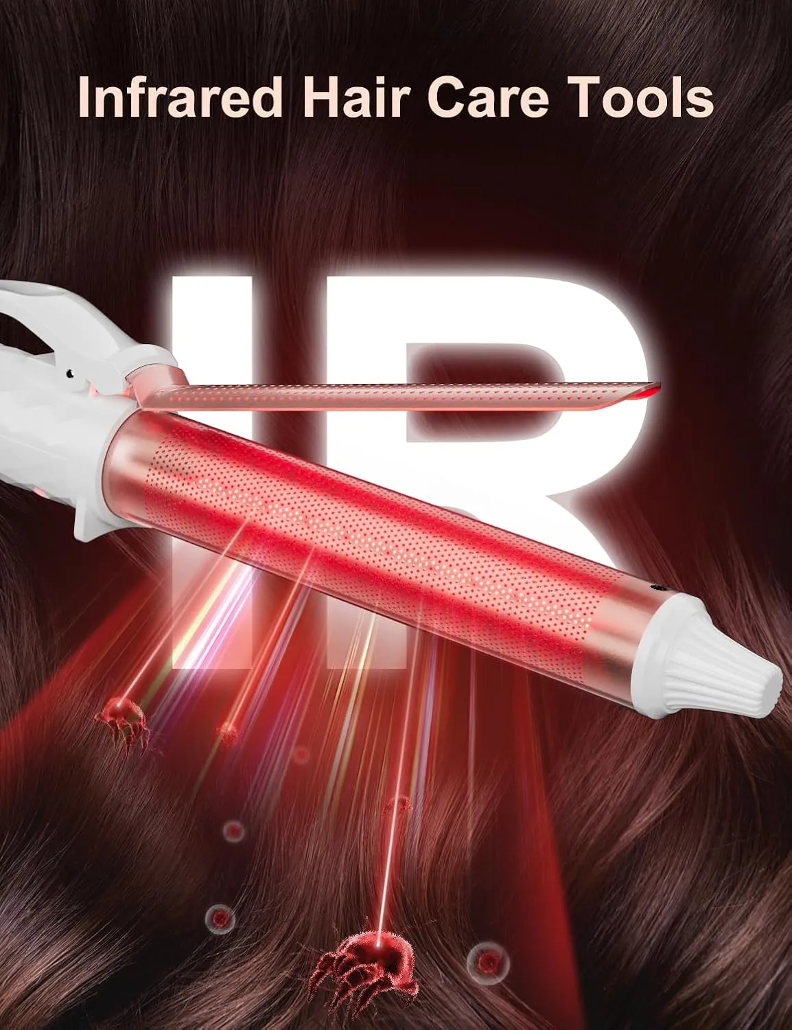 K&K Infrared Curling Iron Wand, 1 Inch Ceramic Tourmaline Coating Produces Classic Curls, Airflow Styler Hair Curler, Digital Temperature Display, 30s Fast Heat, Dual Voltage, for Short Hair