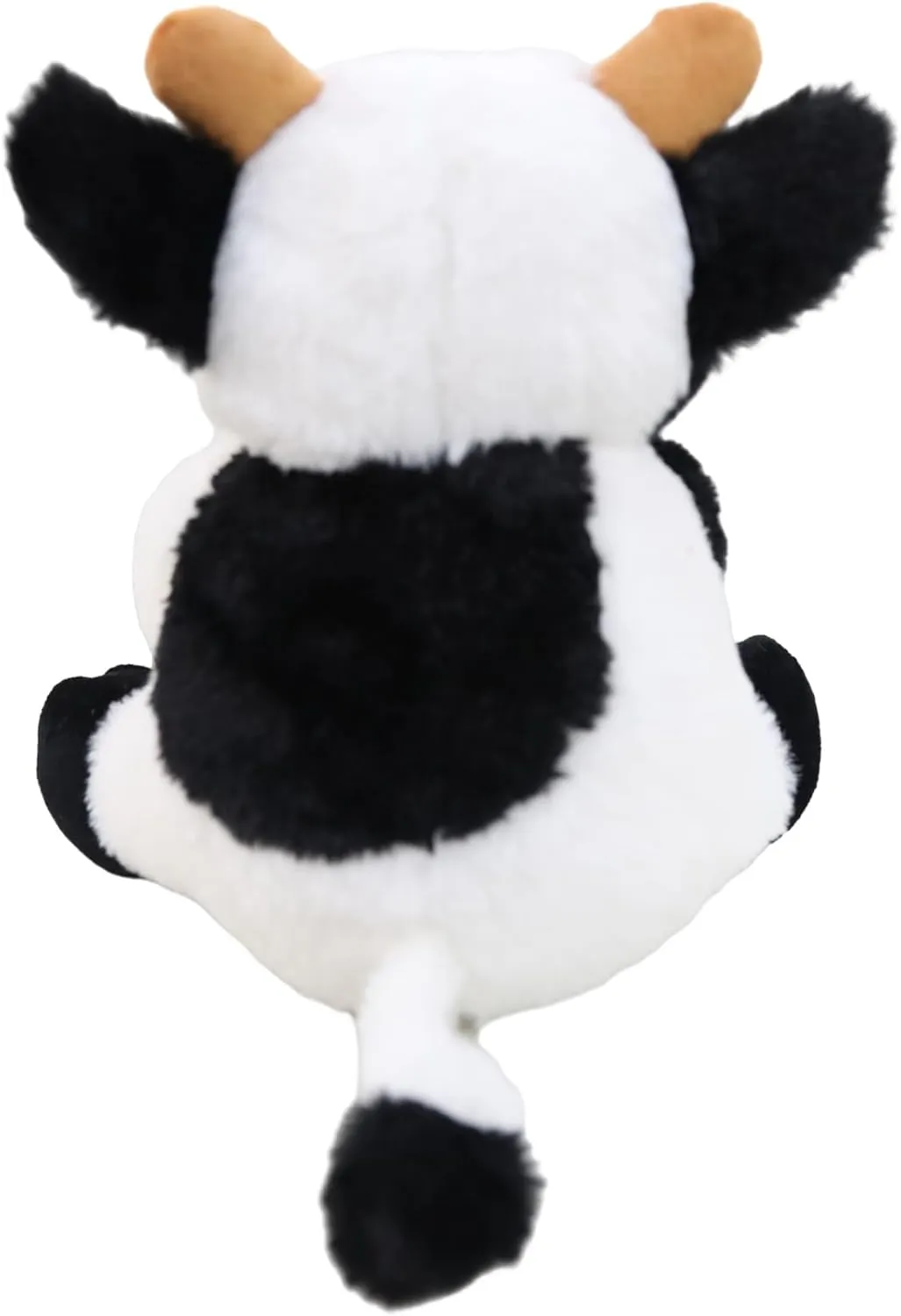 Kawaii Stuffed Fluffy Dairy Cattle Animal Fluffy Cow Plush Toy Fuzzy Milk Bull Plushies Sitting Cow Doll Gift for Kids or Lover in Birthday Valentine and Christmas 12 Inch