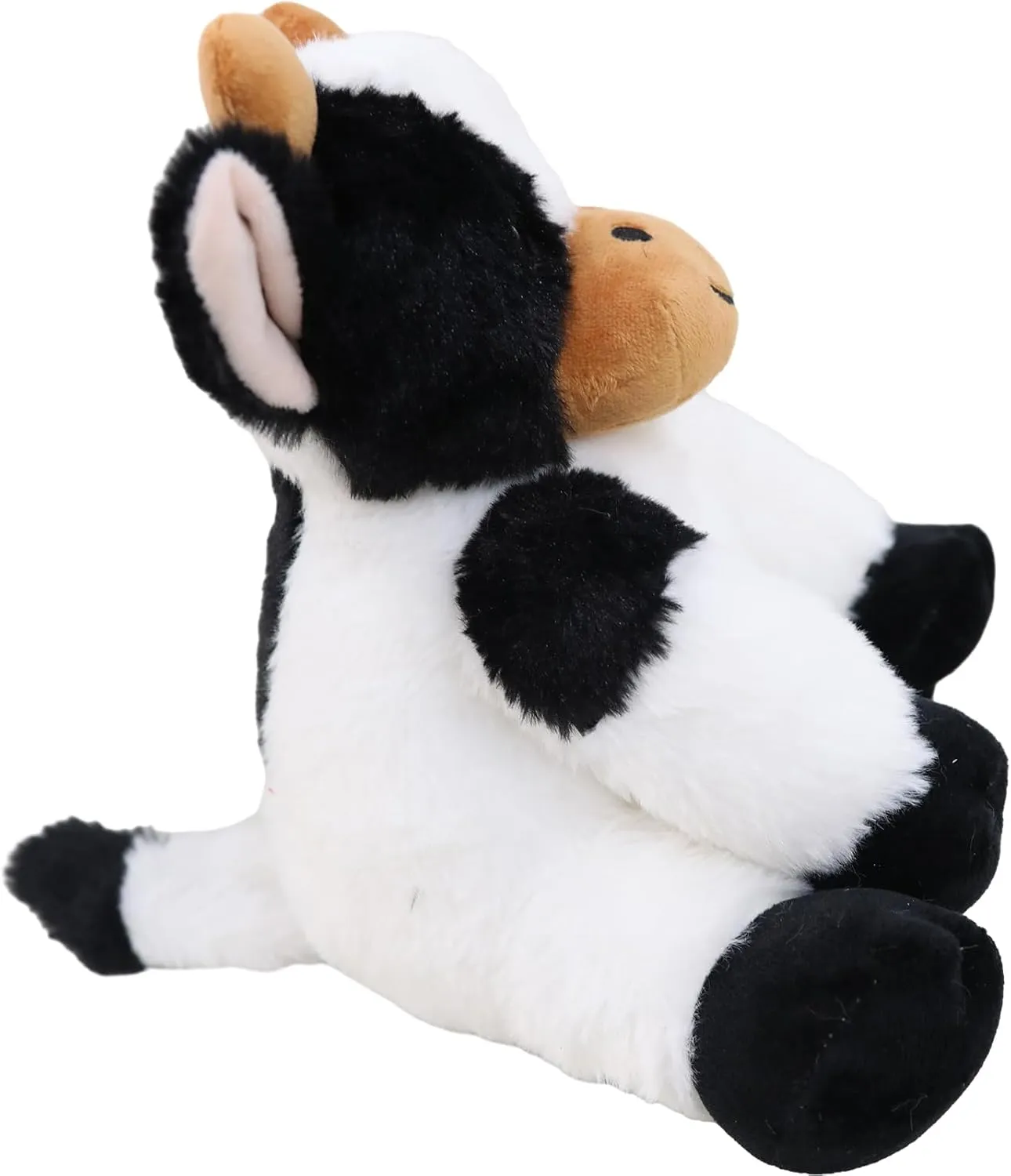 Kawaii Stuffed Fluffy Dairy Cattle Animal Fluffy Cow Plush Toy Fuzzy Milk Bull Plushies Sitting Cow Doll Gift for Kids or Lover in Birthday Valentine and Christmas 12 Inch