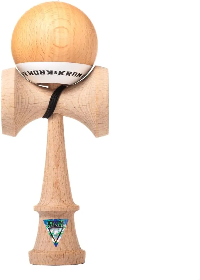 Kendama Toy POP Natural Look - High Wood Quality - Extra Strong - for Beginner and Pro - Gift Pack : Extra String   Stickers