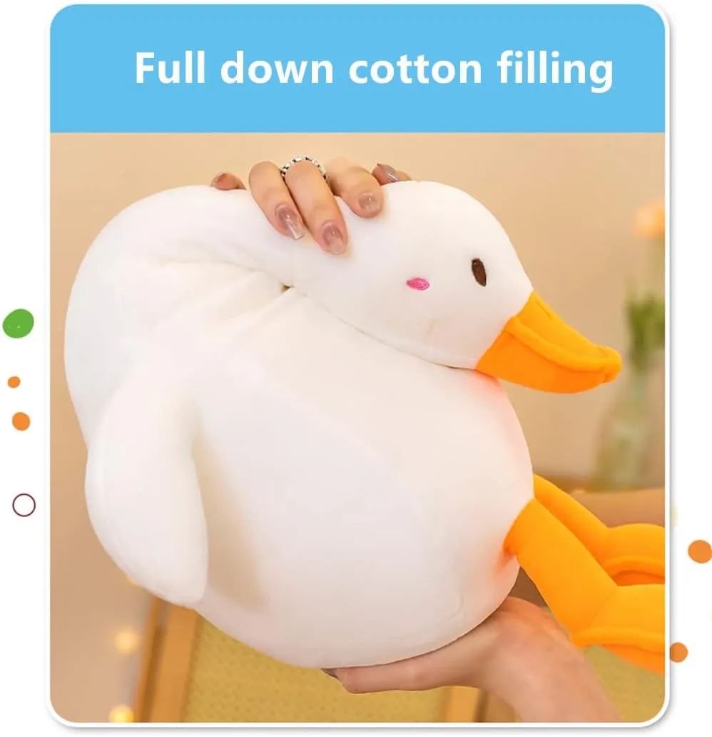 kewo Duck Plush Pillow Stuffed Animal Toy, Cute Giant Goose Plush Duck Stuffed Animal,Super Soft Hugging Pillow for Kids Bedding (White,25.5 in)…
