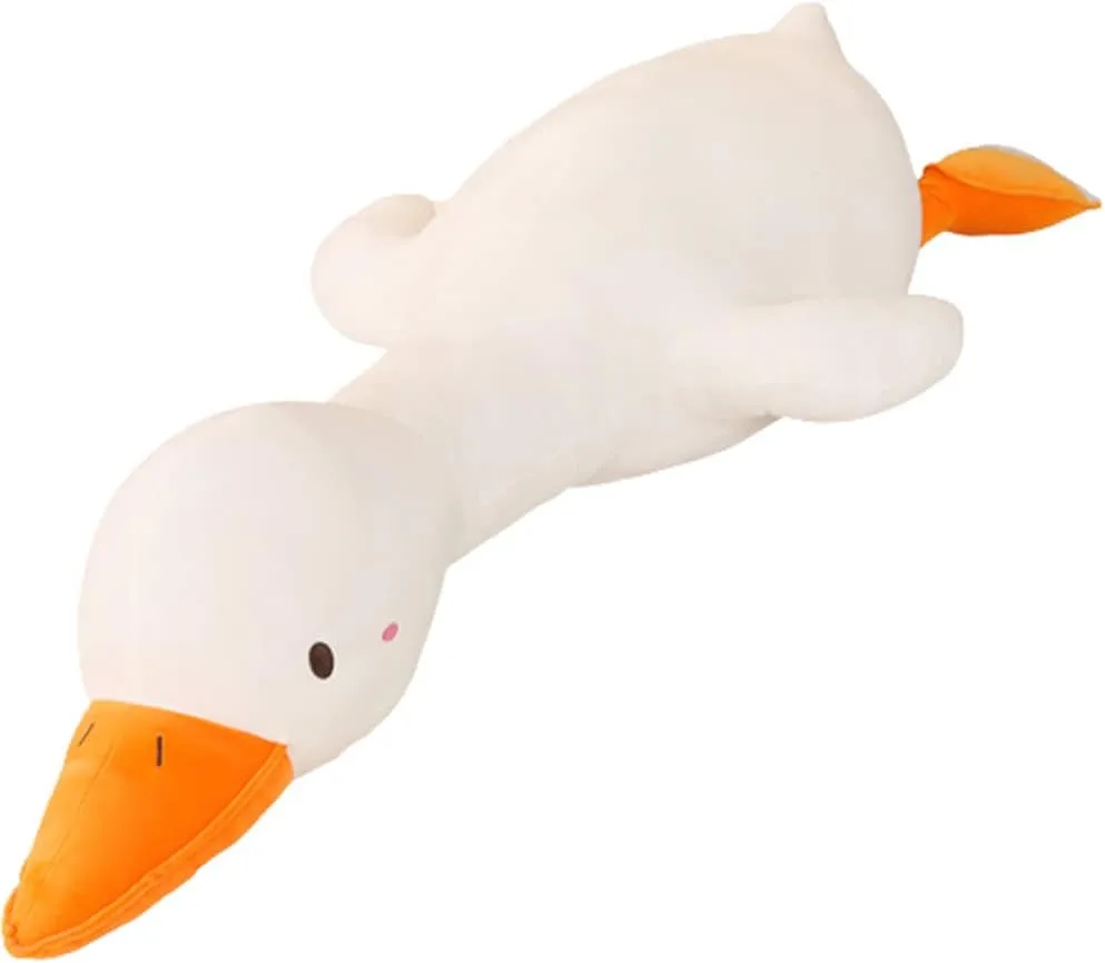 kewo Duck Plush Pillow Stuffed Animal Toy, Cute Giant Goose Plush Duck Stuffed Animal,Super Soft Hugging Pillow for Kids Bedding (White,25.5 in)…
