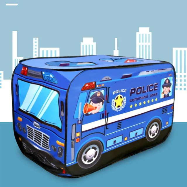 Kids Children Tent Popup Play Tent Toy Garden Lawn Foldable Playhouse Fire Truck Game House Bus Tent Indoor Outdoor Game