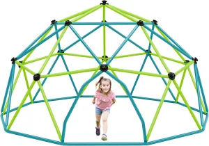 Kids Climbing Dome Tower - Geometric Playground Dome Climber Monkey Bars Play Center, Rust Resistant Steel, 1000 LBS Capacity(Blue Green,13 ft)