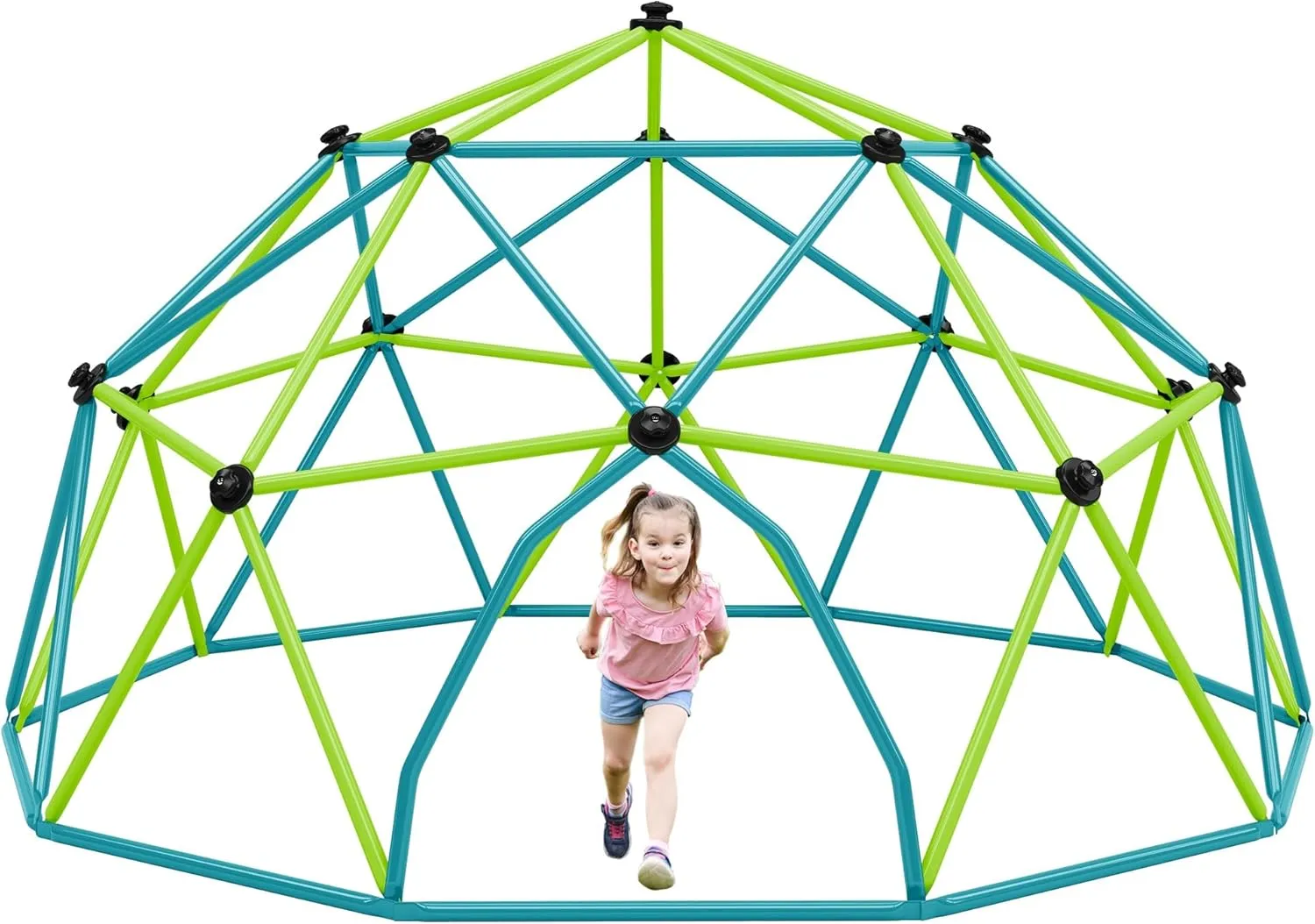 Kids Climbing Dome Tower - Geometric Playground Dome Climber Monkey Bars Play Center, Rust Resistant Steel, 1000 LBS Capacity(Blue Green,13 ft)