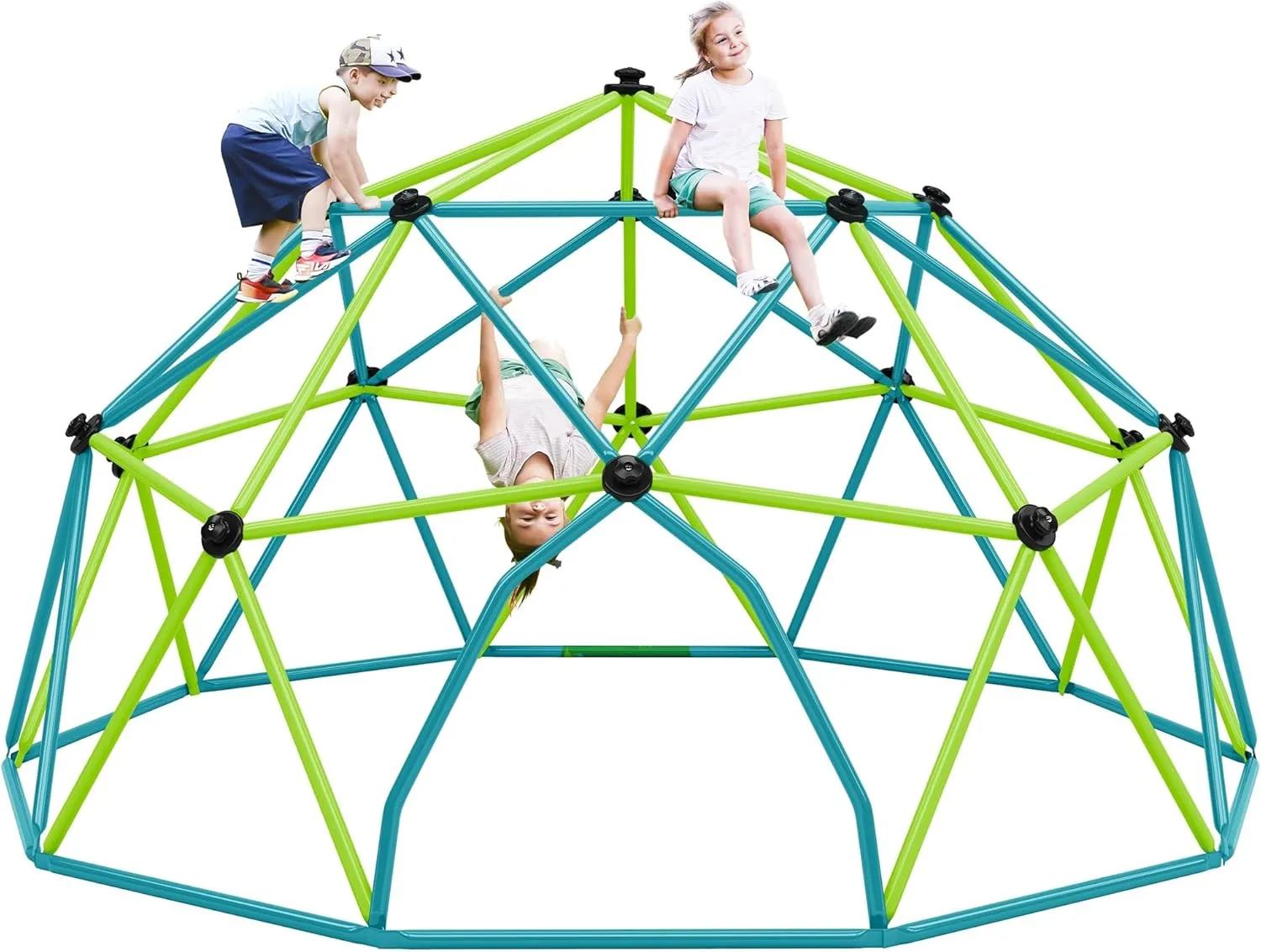 Kids Climbing Dome Tower - Geometric Playground Dome Climber Monkey Bars Play Center, Rust Resistant Steel, 1000 LBS Capacity(Blue Green,13 ft)