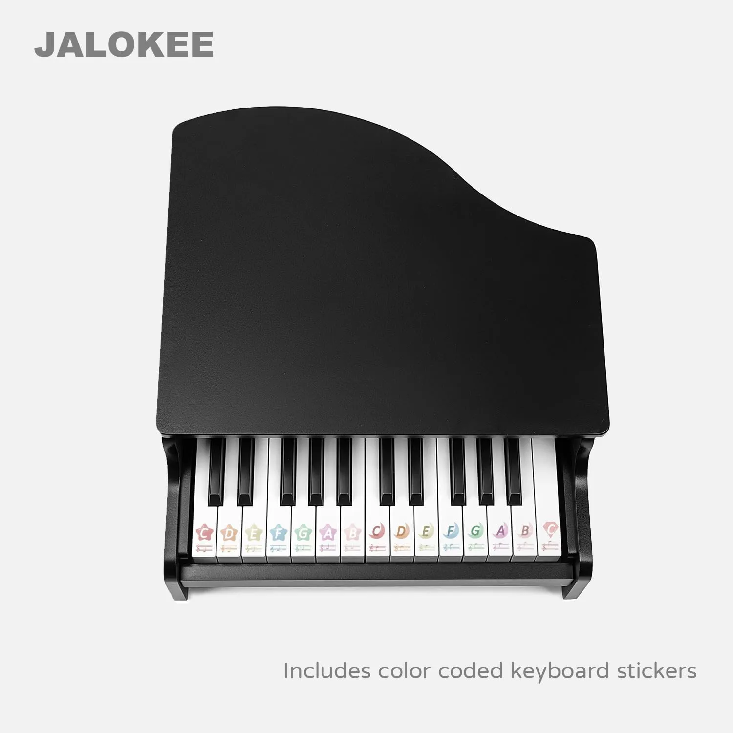 Kids Piano Keyboard, 25 Keys Grand Piano for Kids, Mini Music Educational Instrument Toy, Volume Adjustable, Wood Toy for Toddlers Girls Boys (Black)