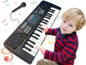 Kids Piano Keyboard, 37 Key Portable Electronic Piano for Kids Age 3-6, Piano Keyboard with Microphone Musical Piano Toy Birthday Educational Xmas Gift Toys for 3 4 5 6 Year Old Boys Girls
