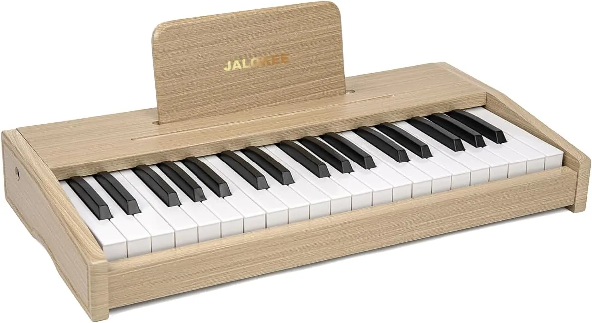 Kids Piano Keyboard, Digital Piano for Kids, Music Educational Instrument Toy, Wood Toy for 3  Girls and Boys (Oak, 37 Keys)