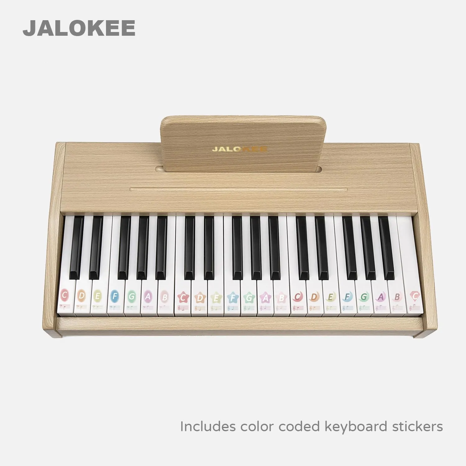 Kids Piano Keyboard, Digital Piano for Kids, Music Educational Instrument Toy, Wood Toy for 3  Girls and Boys (Oak, 37 Keys)