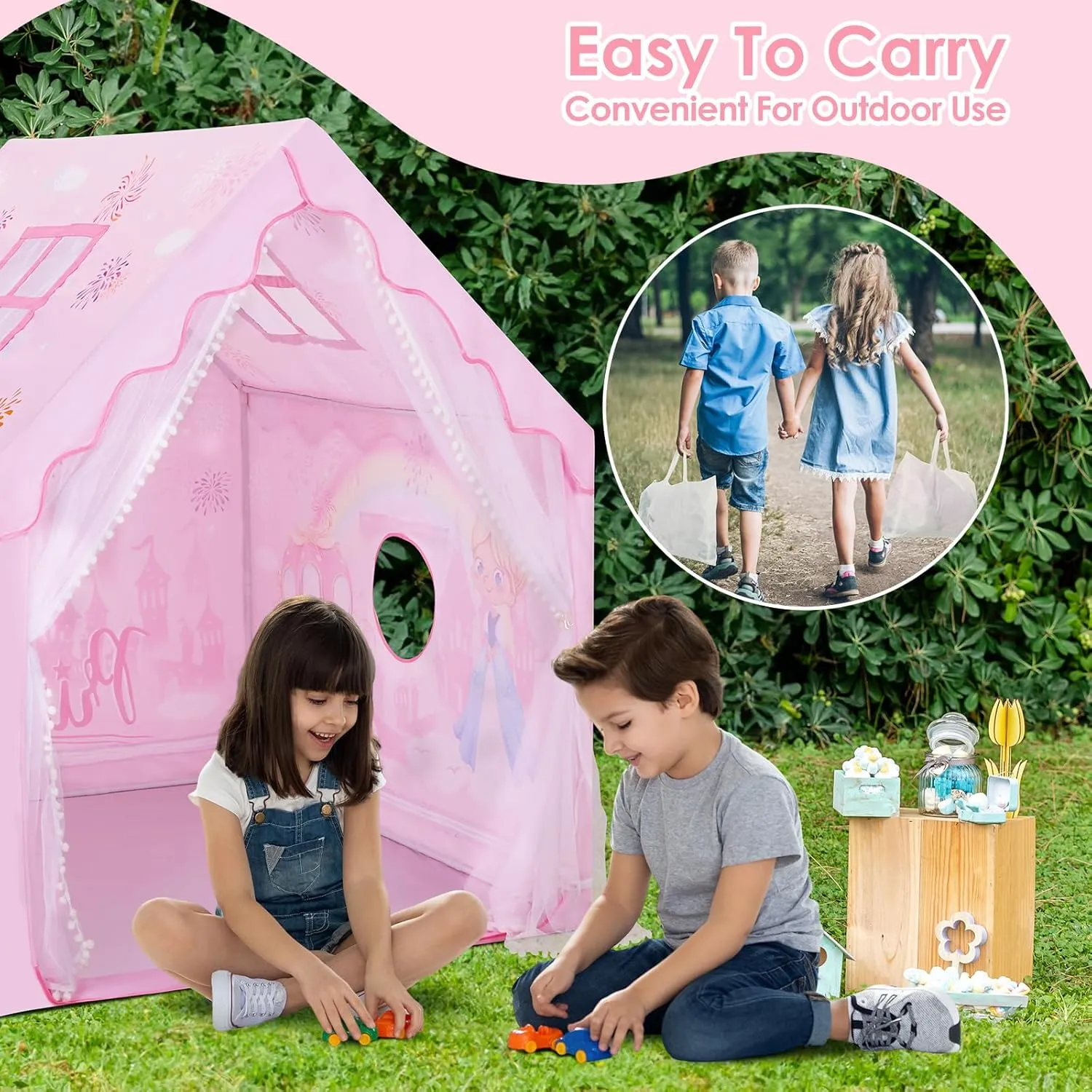 Kids Tent Toddler Playhouse for Boys Girls,Large and Foldable Kids Playtents with Windows,Portable and Lightweight Play Tent Indoor&Outdoor Gift for Children