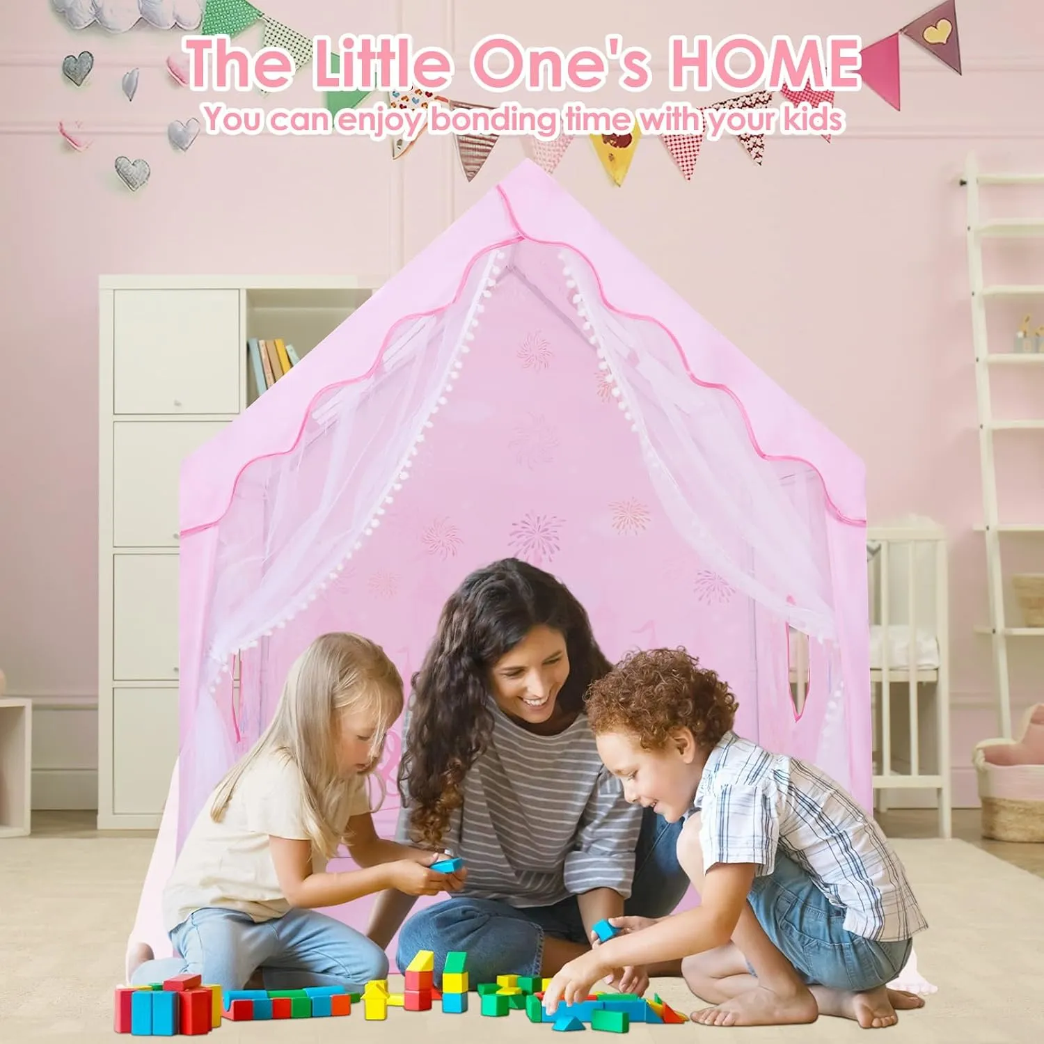 Kids Tent Toddler Playhouse for Boys Girls,Large and Foldable Kids Playtents with Windows,Portable and Lightweight Play Tent Indoor&Outdoor Gift for Children