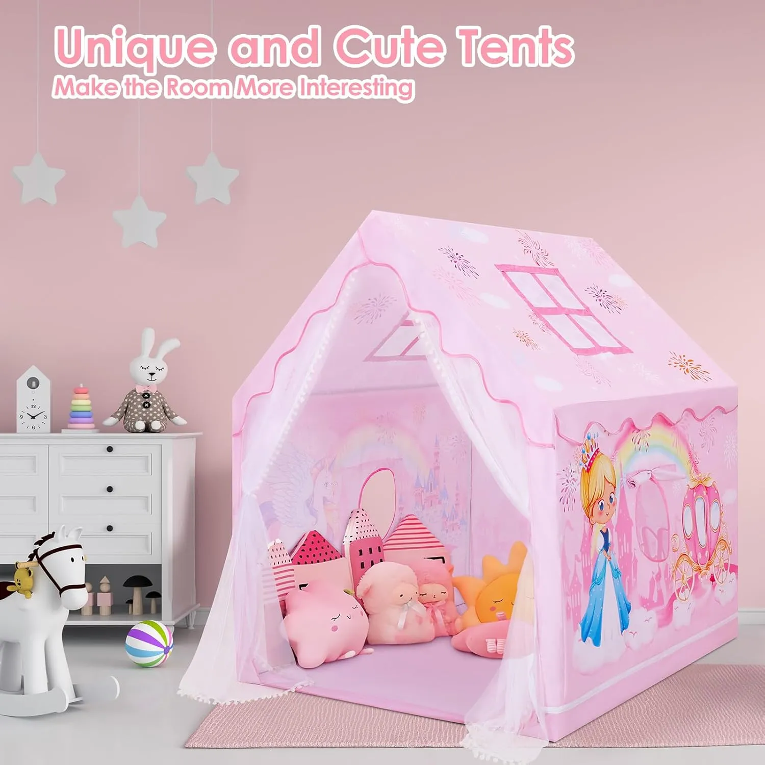 Kids Tent Toddler Playhouse for Boys Girls,Large and Foldable Kids Playtents with Windows,Portable and Lightweight Play Tent Indoor&Outdoor Gift for Children