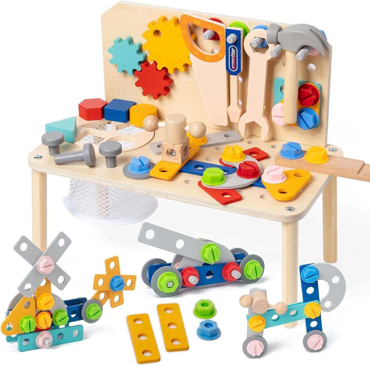 Kids Tool Set for Toddlers, STEM Montessori Educational Toys for 3 Year Old, Pretend Play Tool Bench for Kids Ages 3-5, Wooden Toddler Learning Construction Toys, Gifts for 4 Year Old Boys