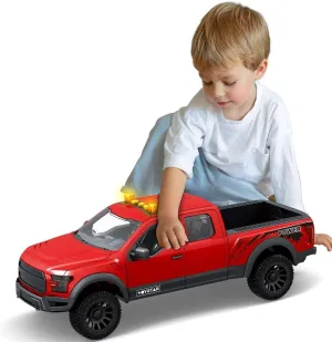 Kids Toys for 3 4 5 6 7 8 Years Old Boys, Red Pickup Truck Toy, Friction Powered Big Car with Lights and Sounds, Birthday Gifts