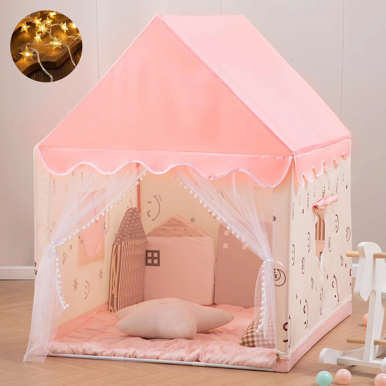 Kids' Play Tents Children's Tent Girls Large Playhouse Toddler Castle Play Tent Children Indoor Outdoor Playground Birthday Gift