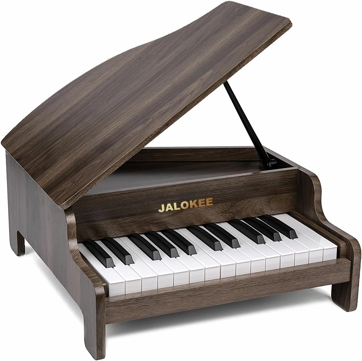 Kids Piano Keyboard, 25 Keys Grand Piano for Kids, Mini Music Educational Instrument Toy, Volume Adjustable, Wood Toy for Toddlers Girls Boys (Walnut)