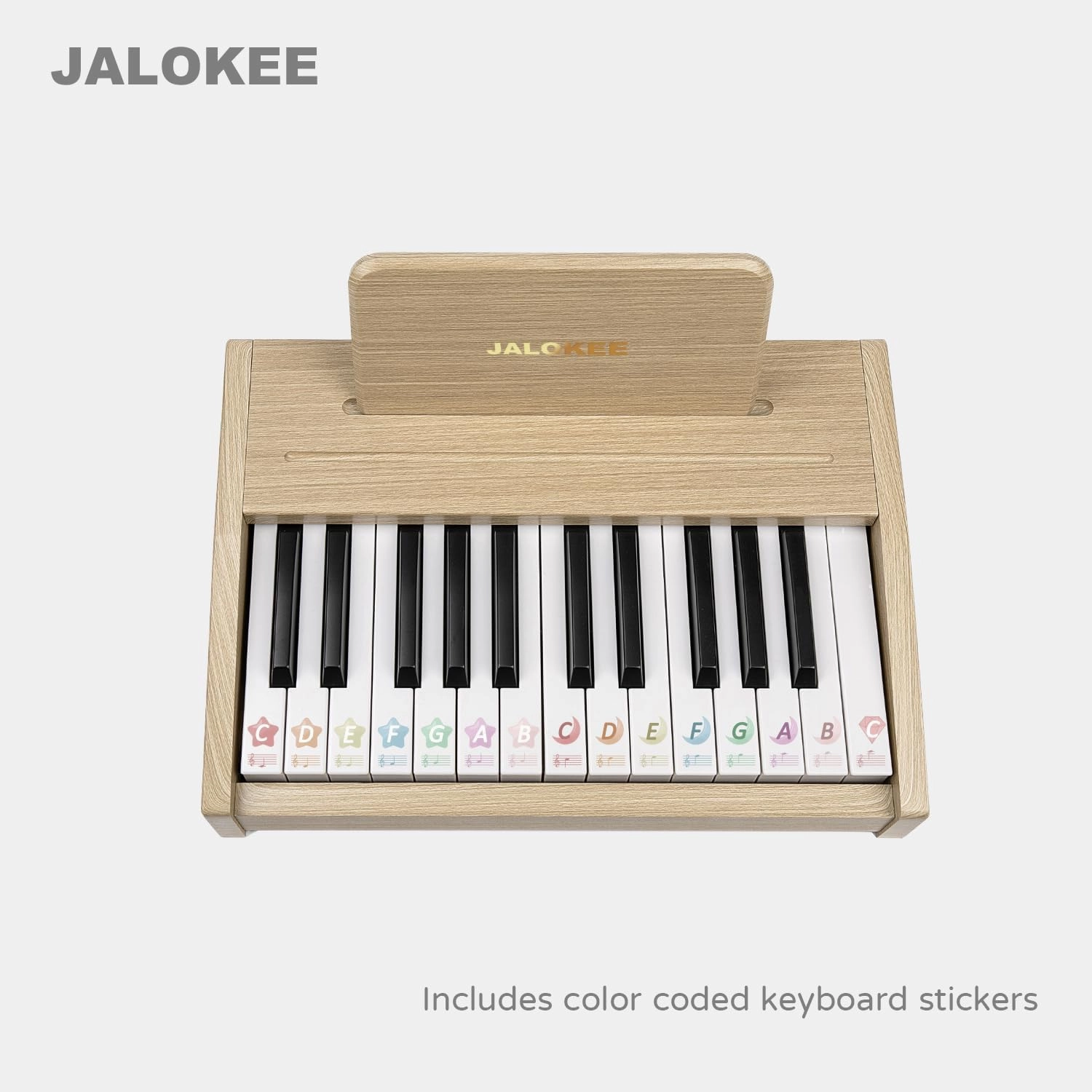 Kids Piano Keyboard, Digital Piano for Kids, Music Educational Instrument Toy, Wood Toy for 3  Girls and Boys (Oak, 25 Keys)