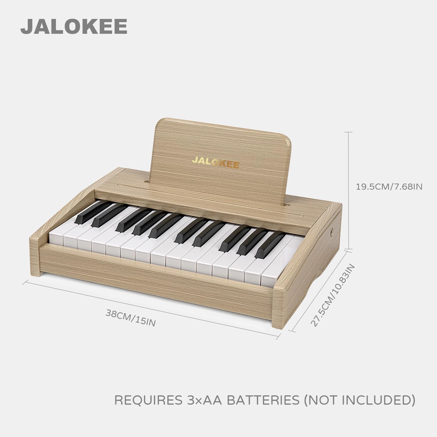 Kids Piano Keyboard, Digital Piano for Kids, Music Educational Instrument Toy, Wood Toy for 3  Girls and Boys (Oak, 25 Keys)