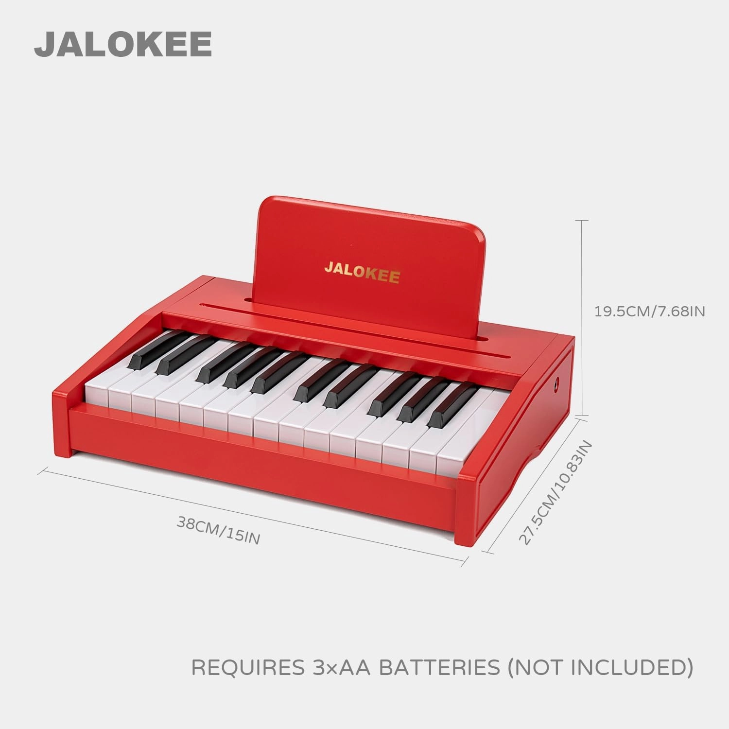 Kids Piano Keyboard, Digital Piano for Kids, Music Educational Instrument Toy, Wood Toy for 3  Girls and Boys (Red, 25 Keys)