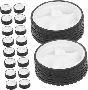 Kisangel 100pcs Rubber Toy Car Wheels Sturdy Rims for Model Cars Educational Science Projects Replaceable Tires for Boys and Girls Creative Activities