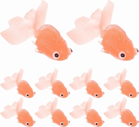 Kisangel Floating Fish 10pcs Miniature Goldfish Artificial Swimming Goldfish Rubber Goldfish Toy Fish Emulation for Aquarium Fish Tank Plastic Fish