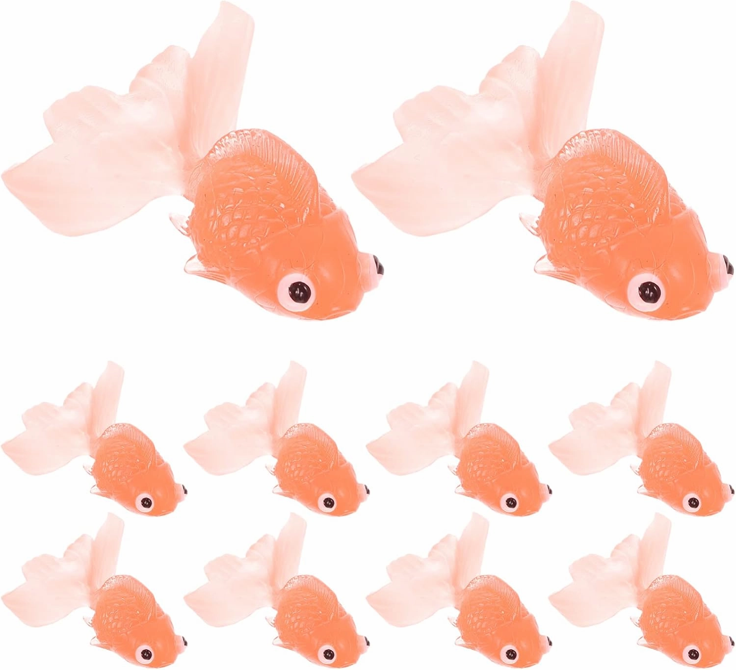 Kisangel Floating Fish 10pcs Miniature Goldfish Artificial Swimming Goldfish Rubber Goldfish Toy Fish Emulation for Aquarium Fish Tank Plastic Fish
