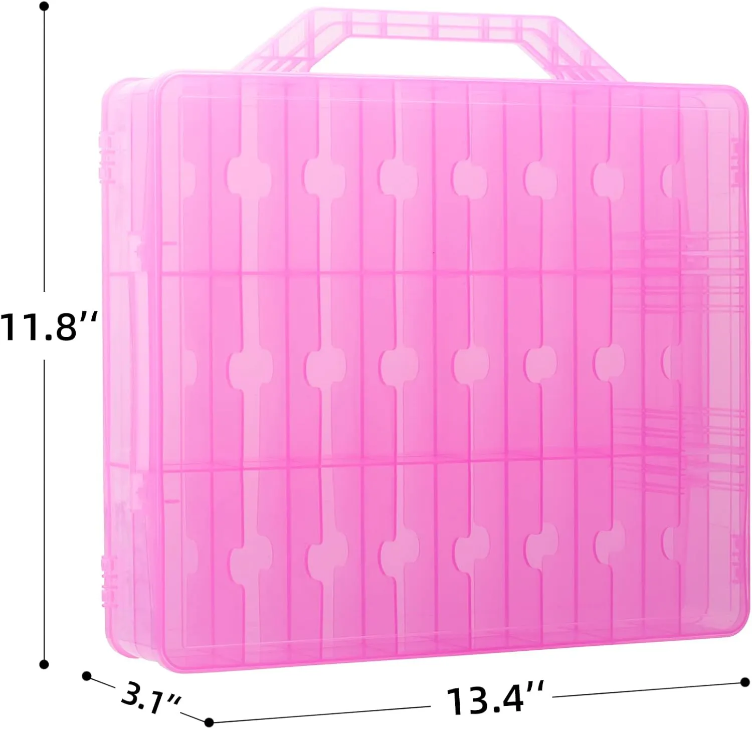 KISLANE Double Sided Toy Car Storage Case for 48 Toy Cars, Matchbox Cars, Mini Toys, Small Dolls, Portable Transparent Storage Case for Toy Cars, Matchbox Cars with 48 Compartments, Case Only