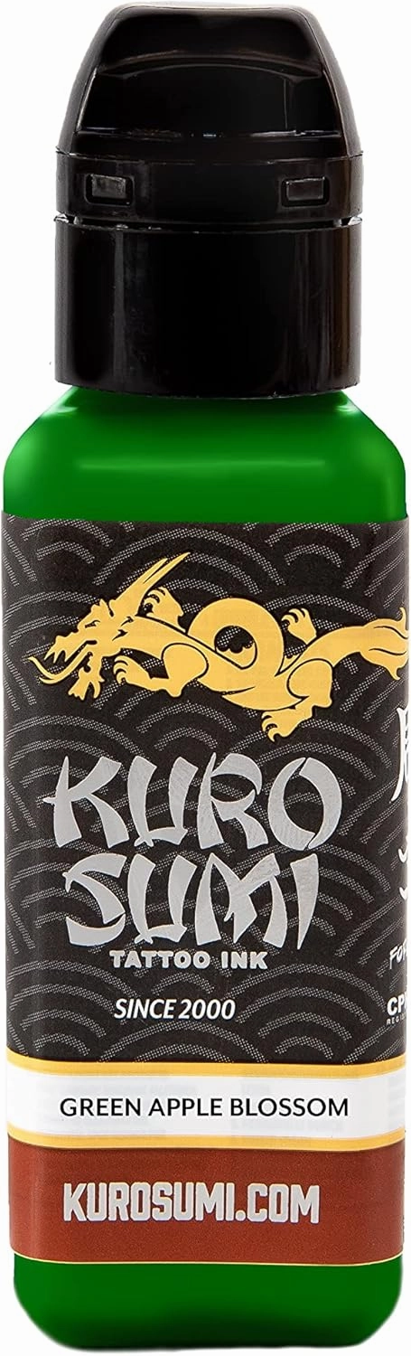 Kuro Sumi Green Apple Blossom, Vegan Friendly, Professional Ink 1.5oz