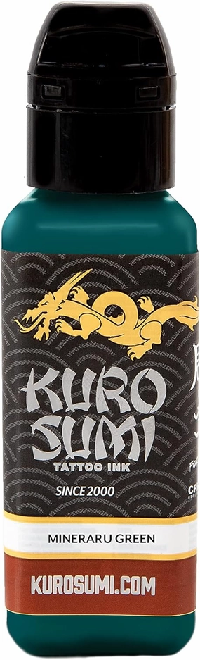 Kuro Sumi Mineraru Green, Vegan Friendly, Professional Ink 3oz