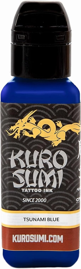Kuro Sumi Tsunami Blue, Vegan Friendly, Professional Ink 3oz