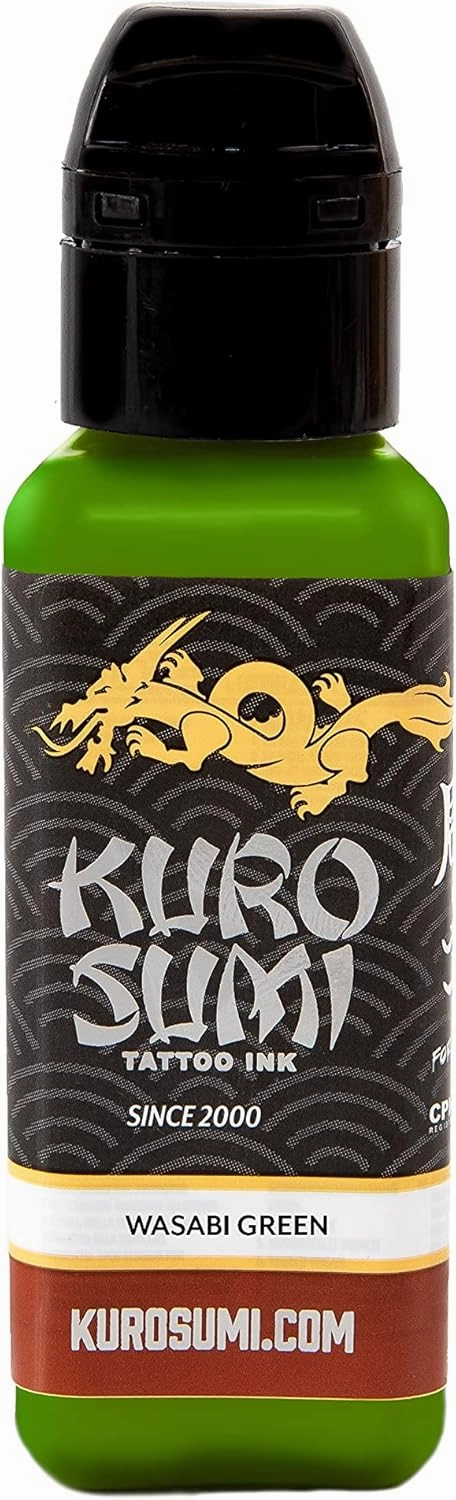 Kuro Sumi Wasabi Green, Vegan Friendly, Professional Ink 0.75oz