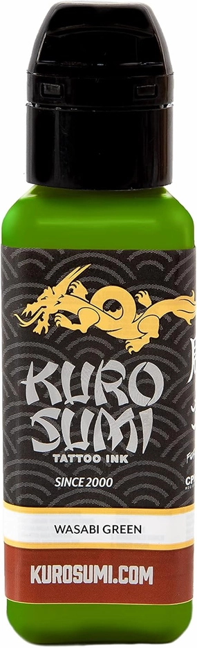 Kuro Sumi Wasabi Green, Vegan Friendly, Professional Ink 0.75oz