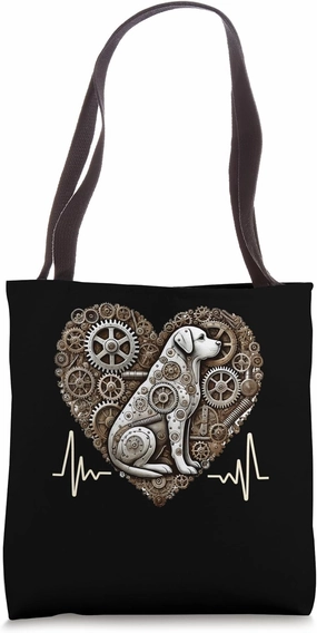 Labrador Heartbeat Steampunk Dog Lover Pet Owners Tote Bag
