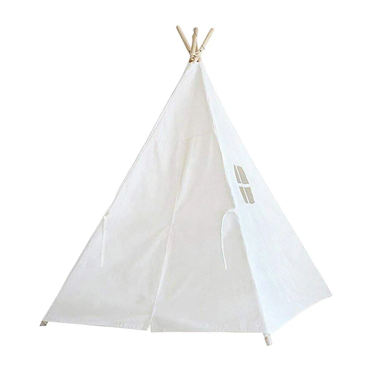 Large Teepee Tent Kids Cotton Canvas Pretend Play House Boy Girls Wigwam Gift