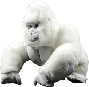 Large White Gorilla Stuffed Animal Plush Toy Realistic Soft Premium Fabric Lifelike Details