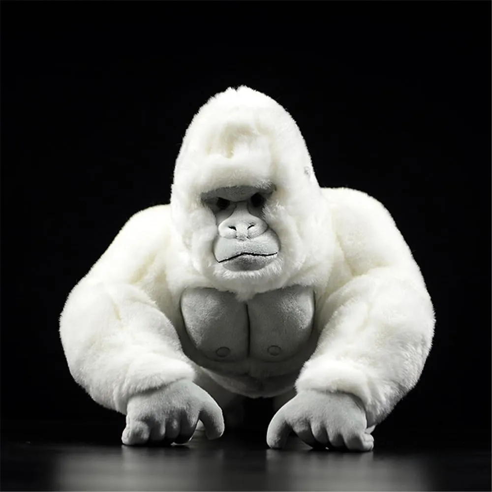 Large White Gorilla Stuffed Animal Plush Toy Realistic Soft Premium Fabric Lifelike Details