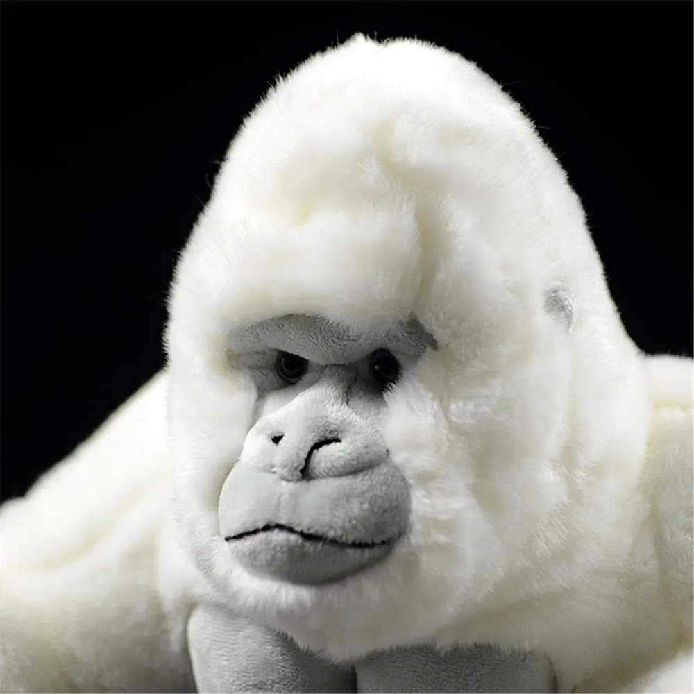 Large White Gorilla Stuffed Animal Plush Toy Realistic Soft Premium Fabric Lifelike Details