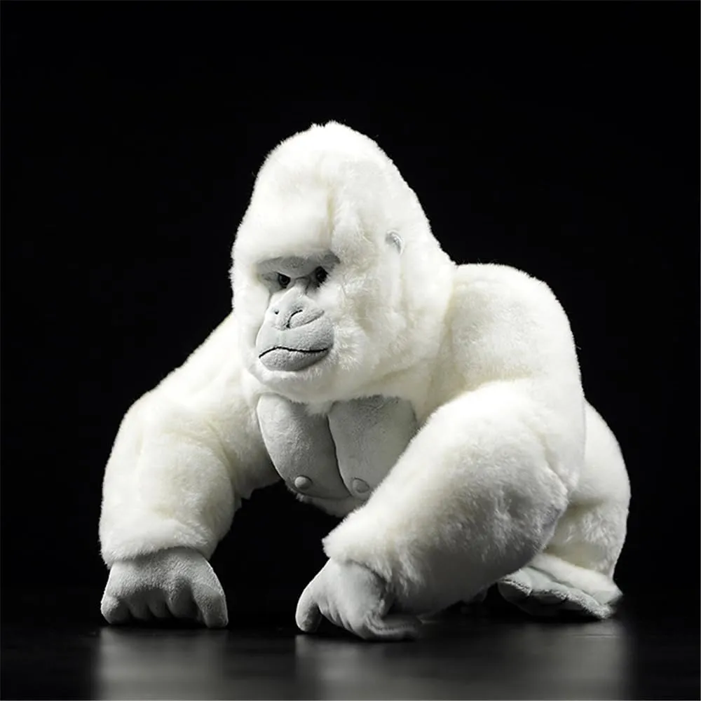 Large White Gorilla Stuffed Animal Plush Toy Realistic Soft Premium Fabric Lifelike Details