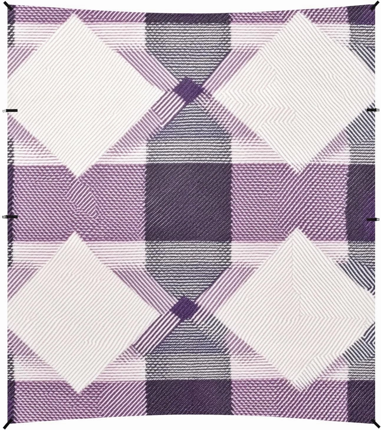 Lavenderblush Buffalo Plaid Check Tartan Scotland Beach Cabana Tent UPF50  Easy Setup Large Portable Sun Shelter with Sandbags & Sand Shovel for Backyard, Grassland, Park