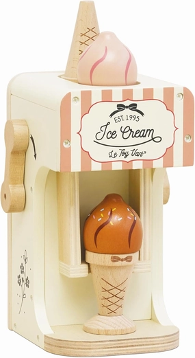 Le Toy Van - Ice Cream Machine and Wooden Ice Cream Set - Pastel Ice Cream Cones - Pretend Play Magnetic Toy Food - Role Play Food - Play Food Sets for Children - Wooden Food - Age 3 Years  