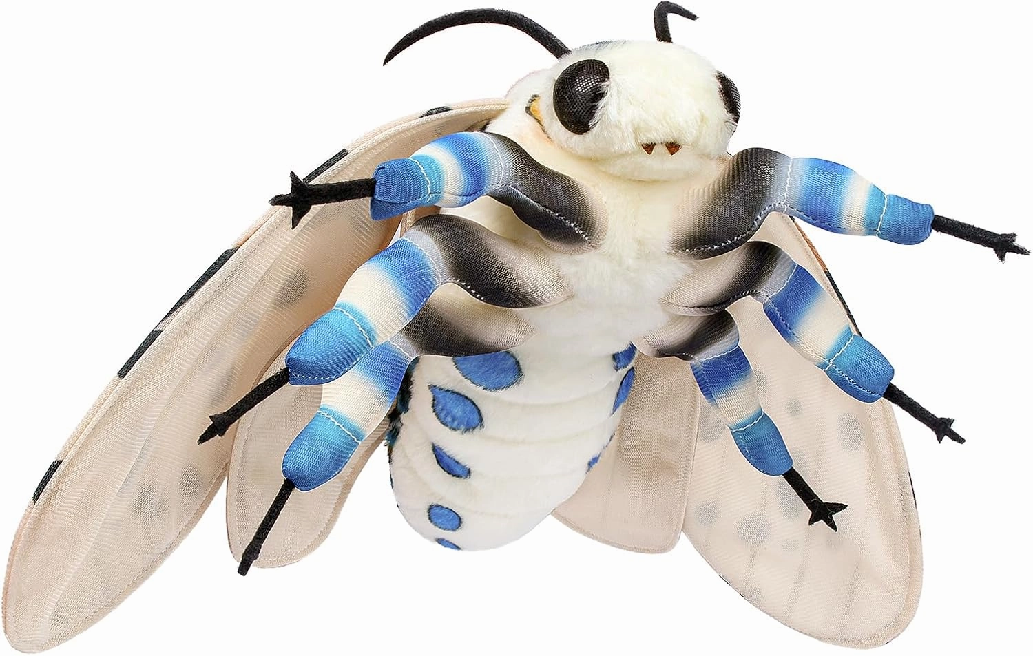 Leopard Moth Plush Toy, Giant 11in Stuffed Animal, Realistic Soft Big Moth Plushie Model Toy, Unique Plush Gift Collection for Kids