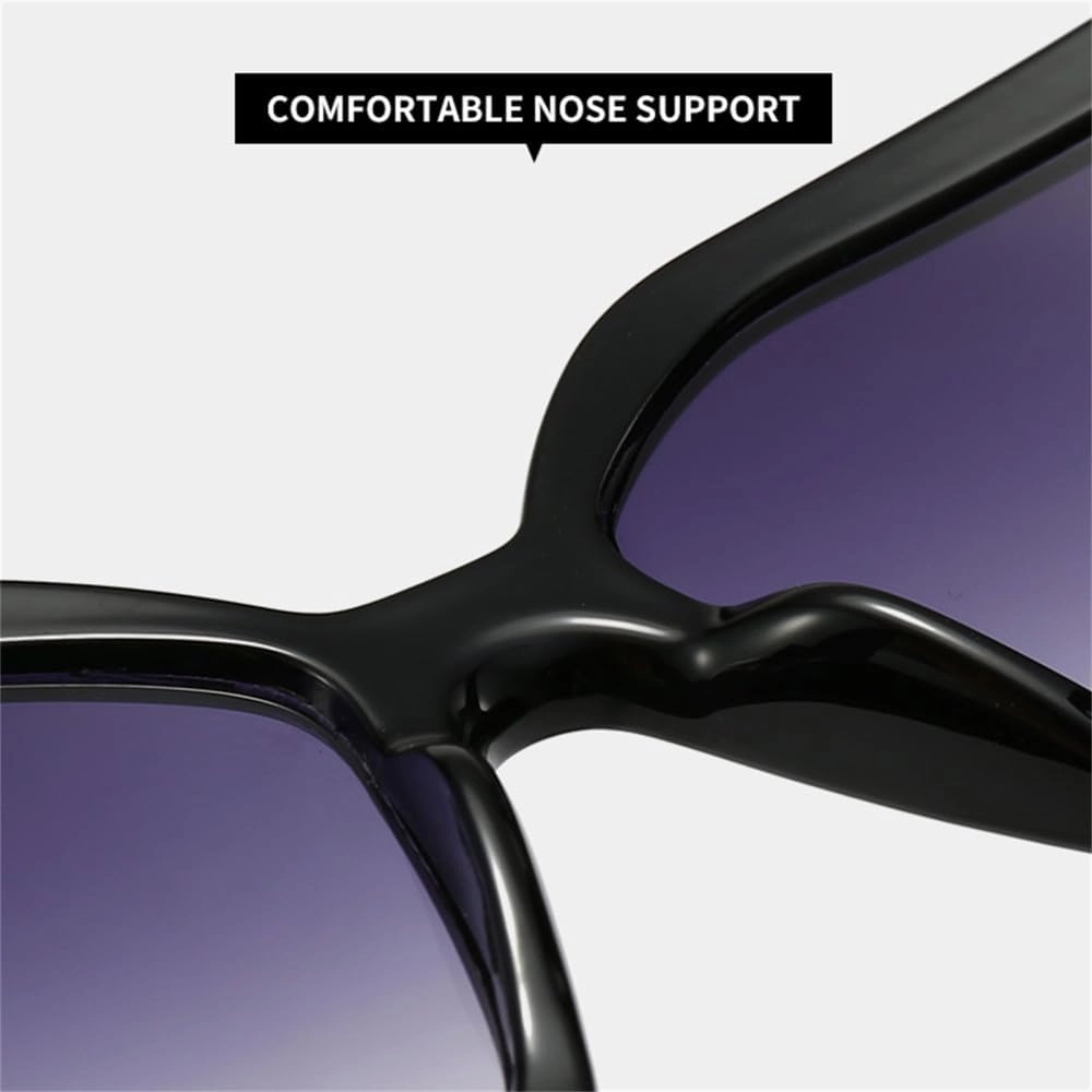 Leopard Print Color Large Frame Double Beam Sunglasses Irregular Retro Cycling Sunglasses