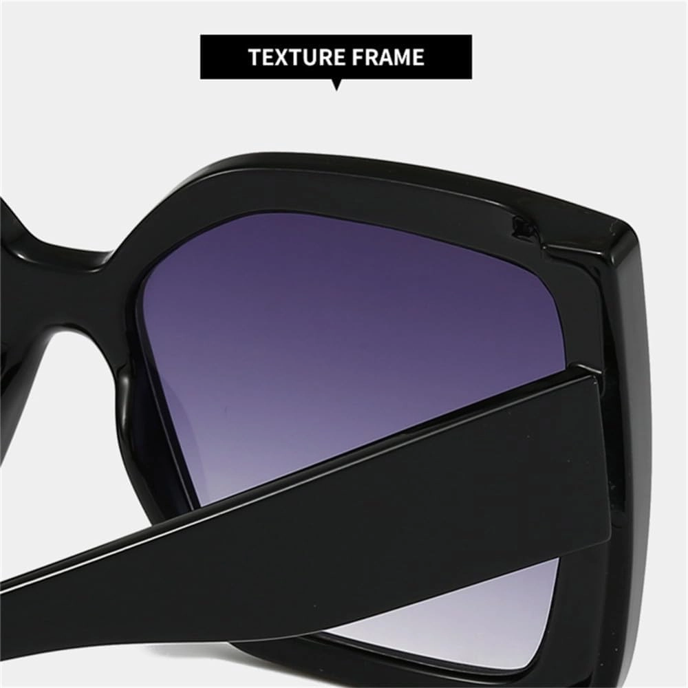 Leopard Print Color Large Frame Double Beam Sunglasses Irregular Retro Cycling Sunglasses