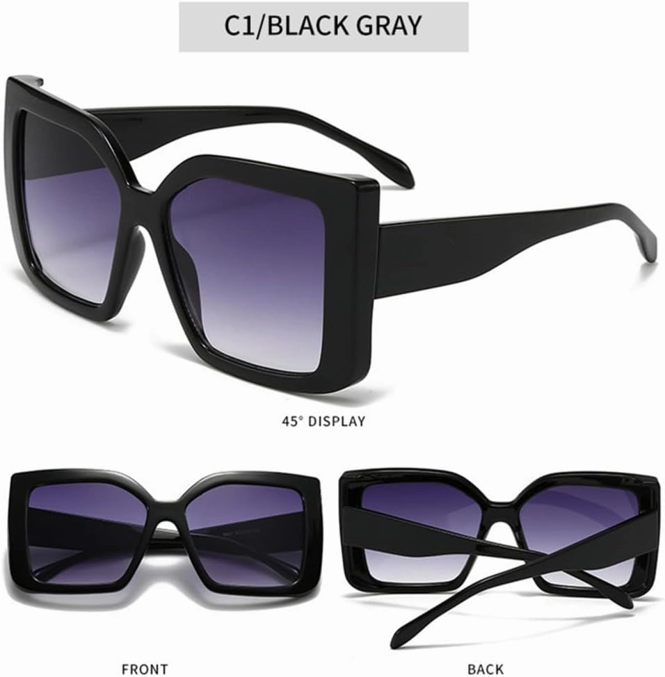 Leopard Print Color Large Frame Double Beam Sunglasses Irregular Retro Cycling Sunglasses