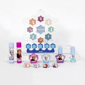 Lip Smacker Disney Frozen II Color Makeup Set For Girls, Shimmer Cream, Lip Gloss, Lip Balm, Nail Polish (Pack of 2)
