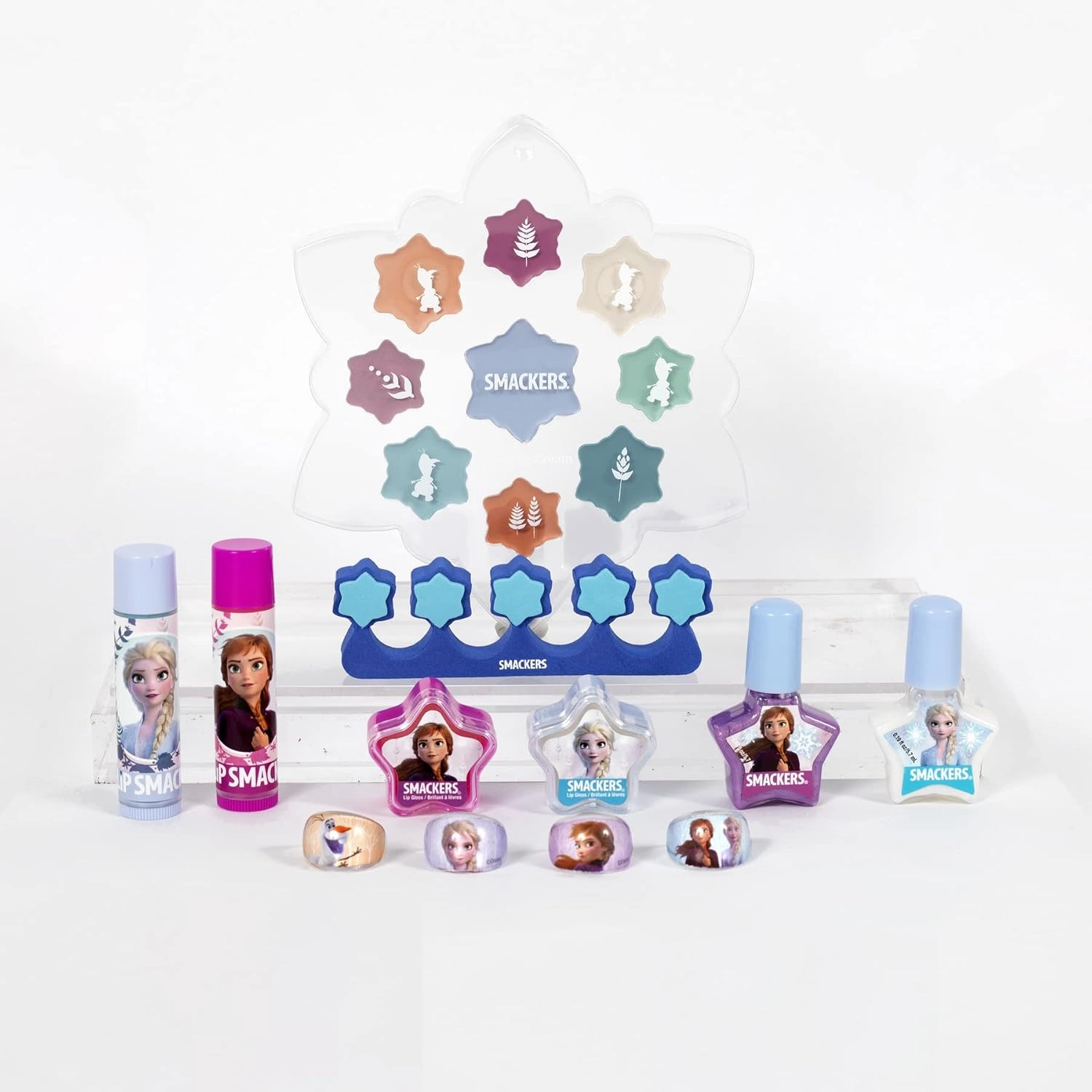 Lip Smacker Disney Frozen II Color Makeup Set For Girls, Shimmer Cream, Lip Gloss, Lip Balm, Nail Polish (Pack of 2)